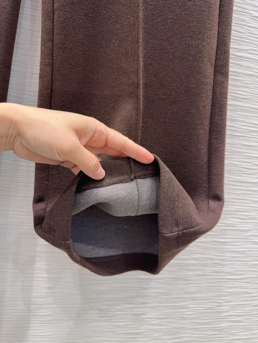 Cha 25fw drawstring wide-leg casual pants