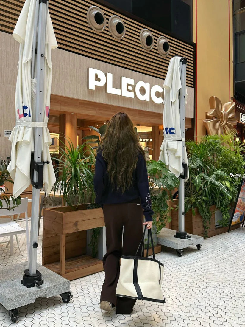 Cha 25fw drawstring wide-leg casual pants